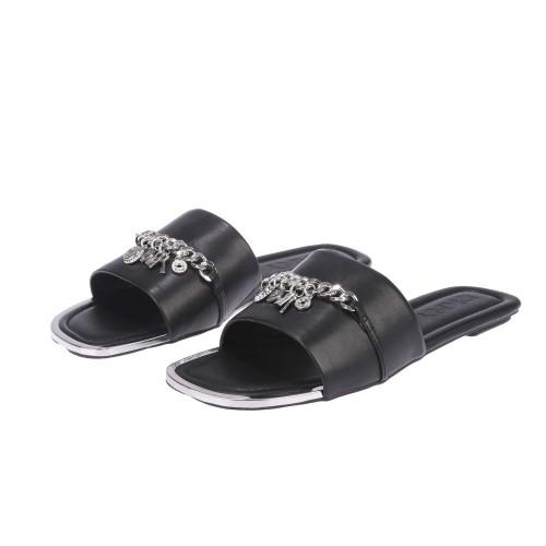 DKNY Womens/Ladies Holden Charm Flat Sliders cm nero