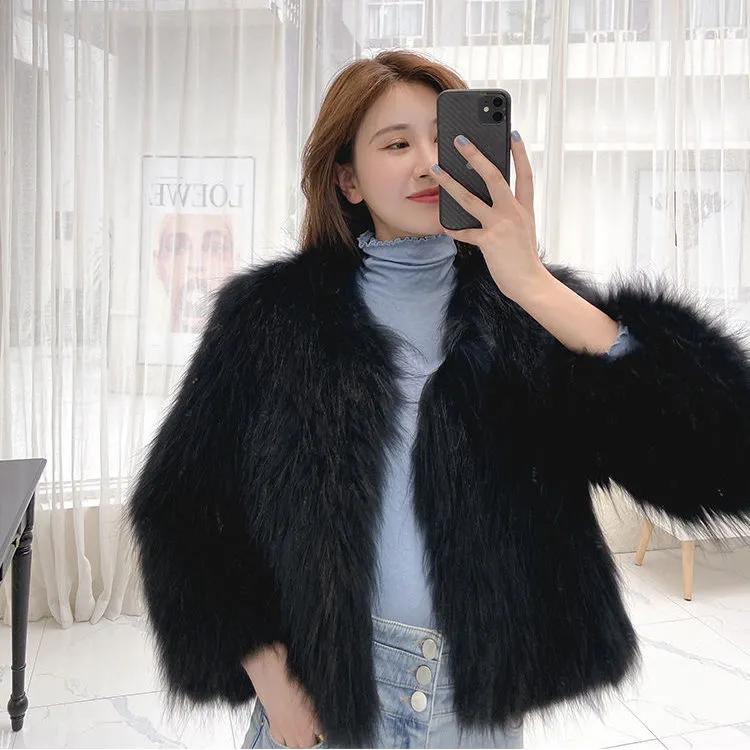 Women Autumn Winter Faux Fur Coats Solid Pockets Thicken Cardigan Ladies Slim Short Jackets Tops
