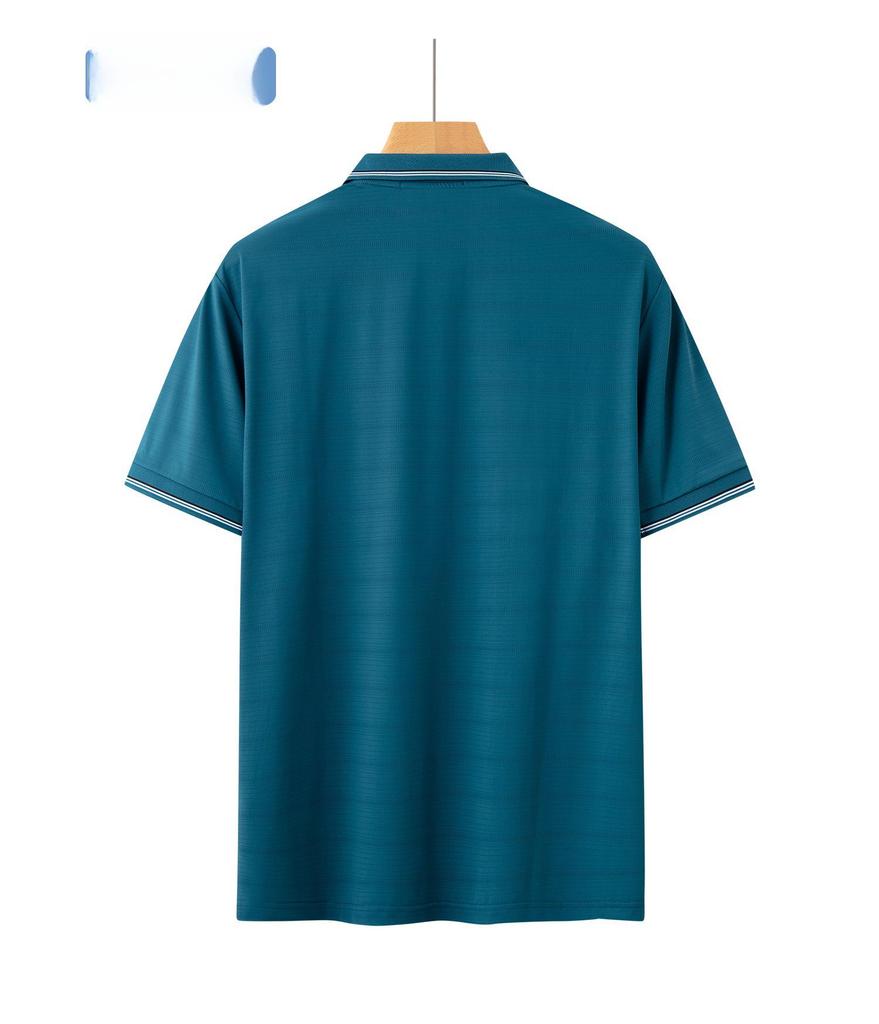 Erkek Buz İpeği Kısa Kollu Polo - Hızlı Kuruyan, Orta Yaşlı ve Yaşlılar İçin Bol Kesim, Trend Yazlık Gömlek