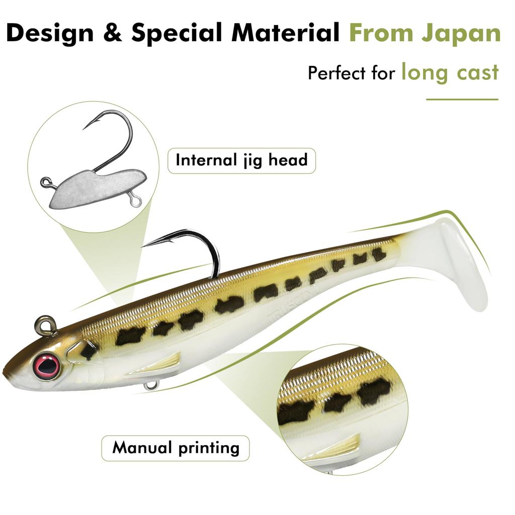 TRUSCEND Shad Perfekt für die Familie Geeignet für jedes Wasser Schafft eine großartige Geeignet für Meer und verschiedene Sabiki-Fische 15cm Köder, Angeln, Szene, Aussehen,