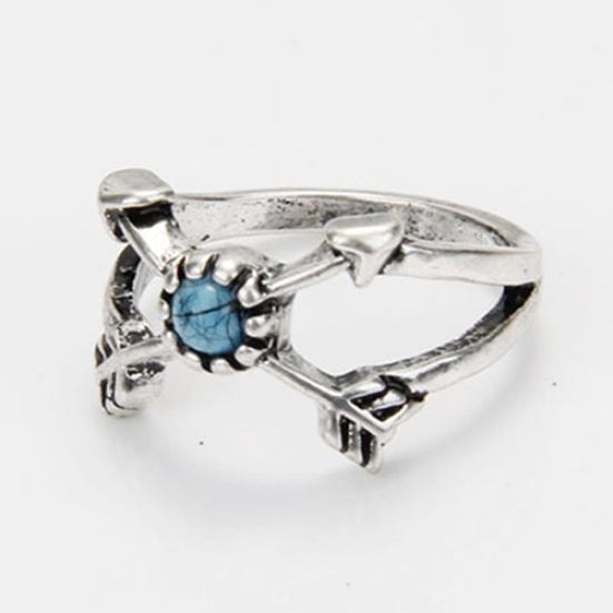 6Pcs Turquoise Arrow Moon Triangle Above Knuckle Ring Mid Finger Tip Stack Rings