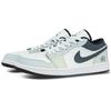 Jordan Air Jordan 1 Synthetic Leather Abrasion Resistant Low Top Vintage Basketball Shoes Unisex White Green Blue 553558-132(Team845-Box)