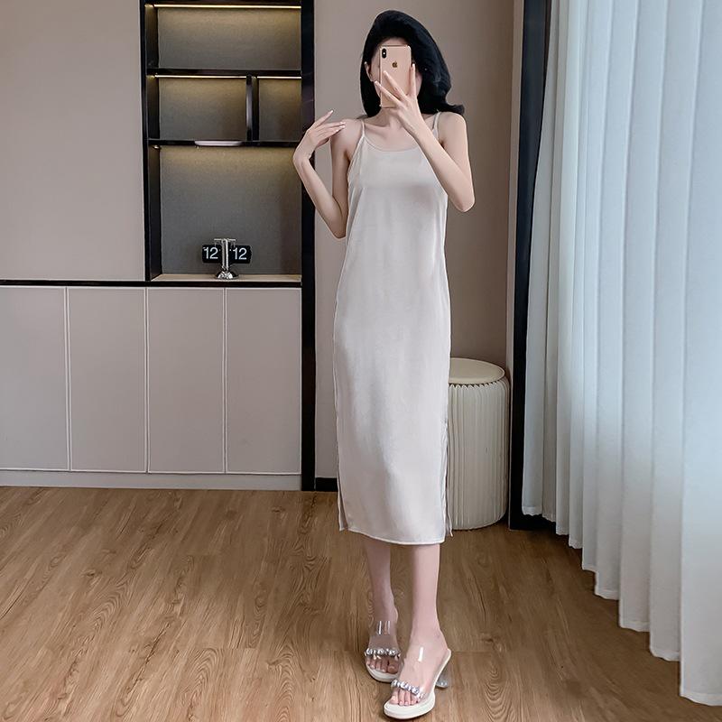 

Женское белое атласное платье-двойка с застежкой-лягушкой - современный китайский стиль S