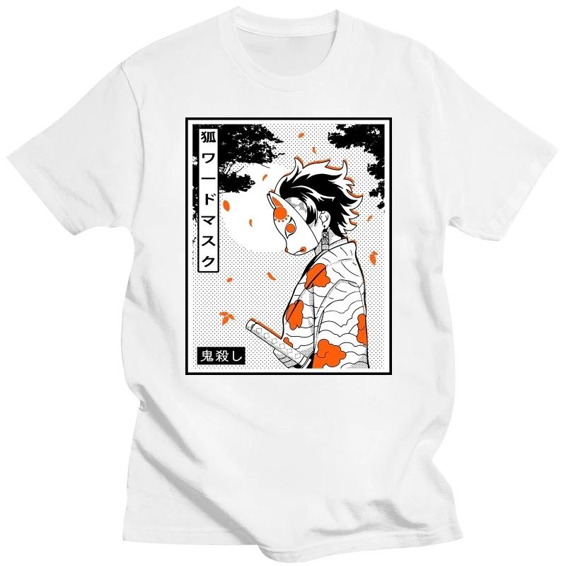 

Футболка Kimetsu No Yaiba с изображением демона, рассекающего демонов, мужские хлопковые футболки, футболки с аниме-мангой, с коротким рукавом, модная уличная футболка большого размера XXXXXL