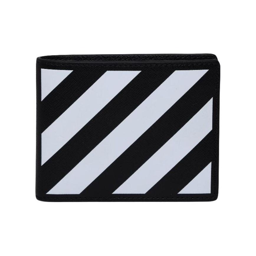 

Off-White Logo Print Leather Wallet Men wallet Black White OMNC039S22LEA0011001 Box(Basic Set+Box)