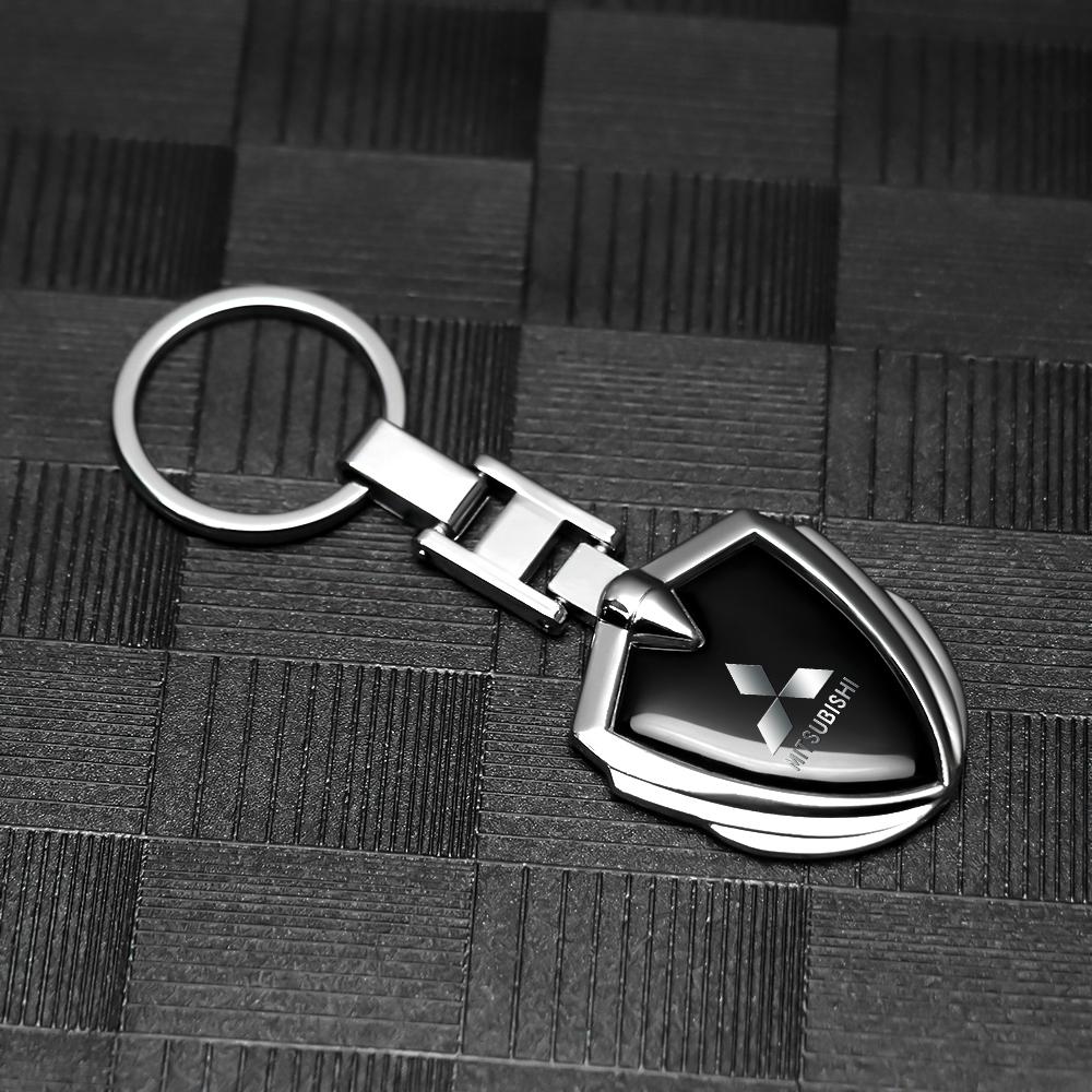Car Universal Metal Keychain Keyring Accessories For Mitsubishi Lancer 10 Xpander Pajero 4 Montero V73 Triton Evolution Evo