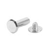 50 Sets Rivets and Screws M4 5x15x9.5mm Stainless Steel Flat Round Head Rivet Stud Set for Binding