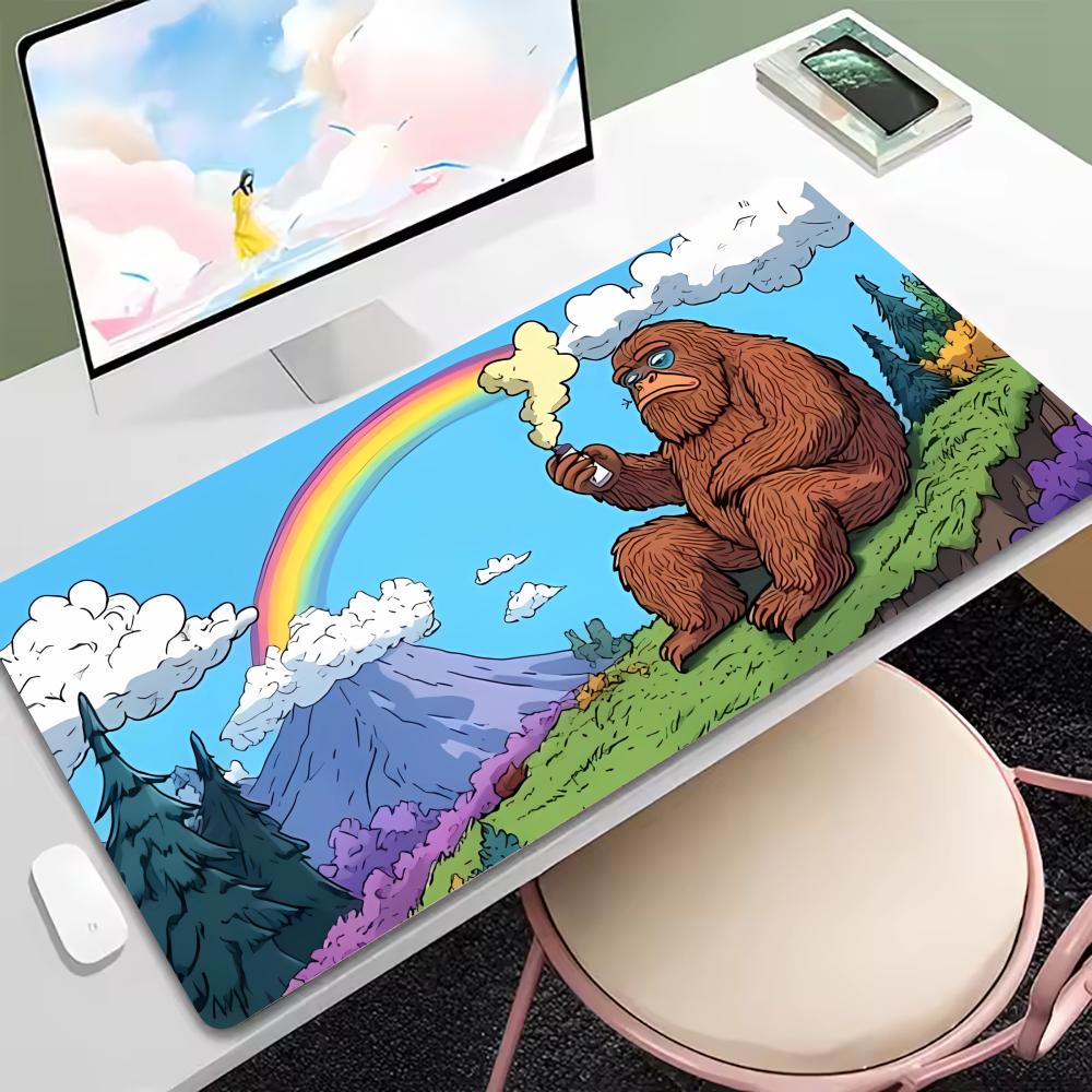 XXL Funny gorilla mouse pad Anti-slip Rubber 900X400mm large desk mat Precision Lock Edge for computer PC Office Accessories 1pc