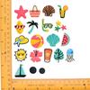 Summer Series 18pcs/lot EVA Big Size Beach for Bogg Bag Buckles Charms accessoriesDIY Watermelon Cup Coconut Tree Glass