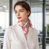 Lightweight Silk Scarf Breathable Printed Neck Scarf Accessory Magnetic Clasp Scarf  Women