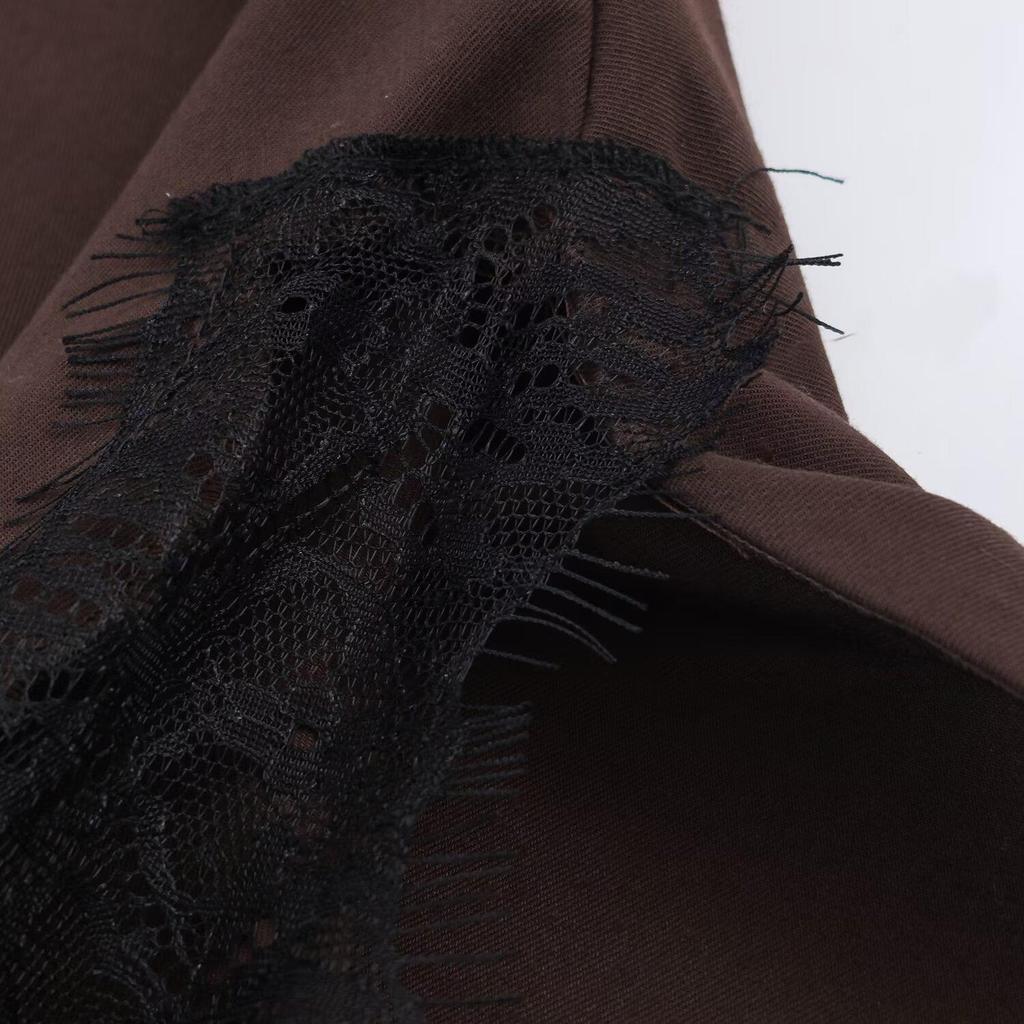 Asymmetrisches Spitzen-Top für Damen, Frühjahr 2026 - Europäischer & Amerikanischer Stil 12187