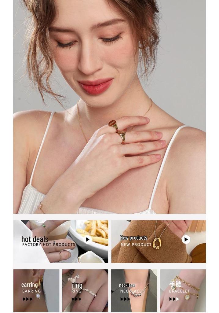 Heart Series 18K Gold-Plated Titanium Steel Necklace - Elegant, Colorfast, Simple & Chic Clavicle Chain