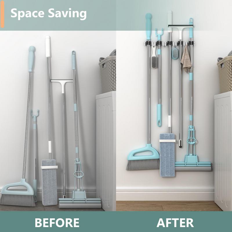 1Pcs Wall Mounted Mop Organizer Holder Wall-Mounted Waterproof Mop Storage Rack Broom Hanger Hooks Household Tools