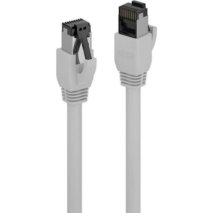 Lindy - Patch-Kabel - RJ-45 (M) bis RJ-45 (M) - 1,0m - SFTP, PiMF - CAT 8,1 - geschirmt, ohne Haken - Grau () - 47432