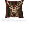 Weihnachts Elch Kissenbezug Rot Grün Kariert Elchkopf Wurfkissenbezug 18 Zoll x 18 Zoll Winterlicher Festlicher Kissenbezug zur Dekoration von Zuhause, Couch, Sofa, Bett