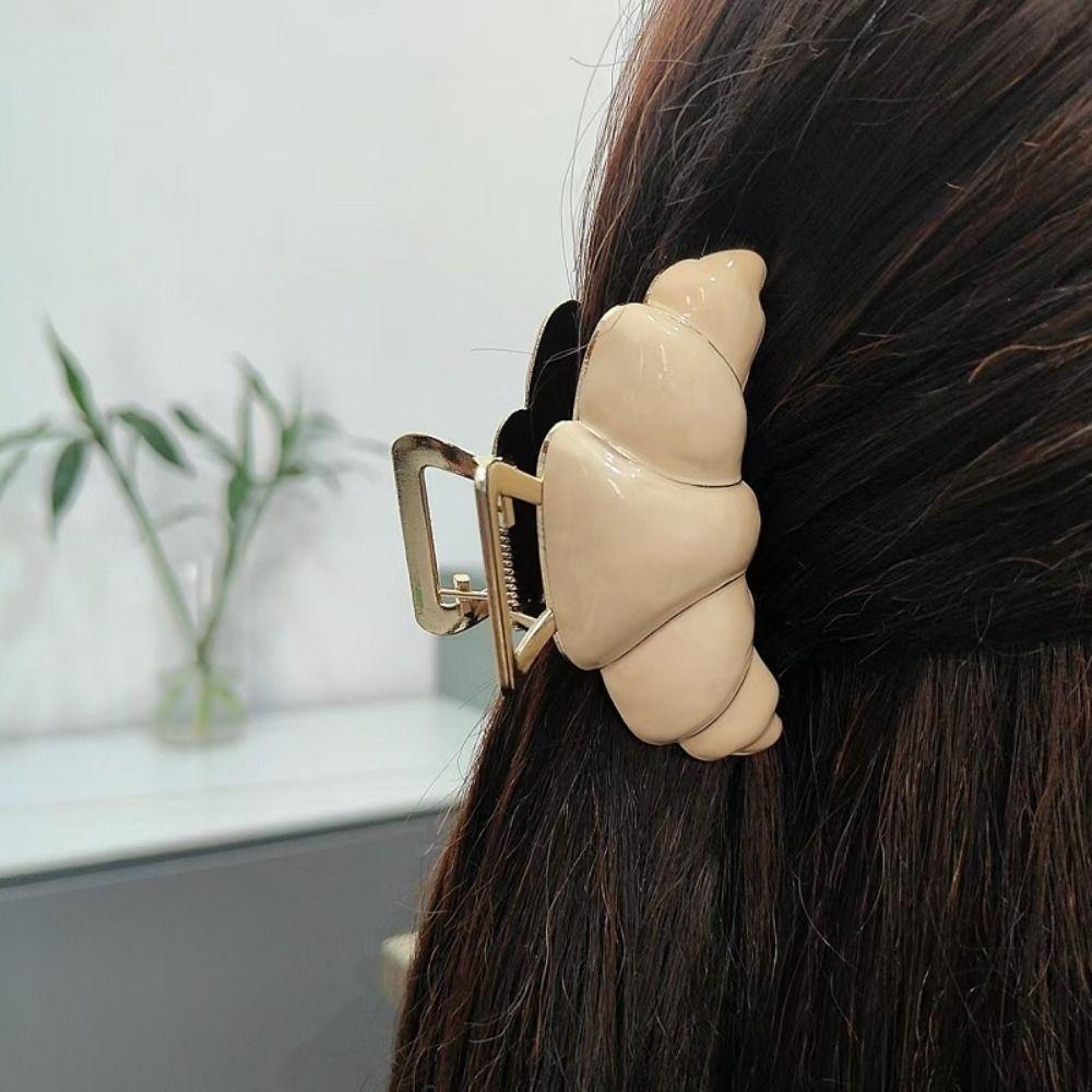 Hairpin Croissant  Hair Grab Hair Clip Metal Shark Clip Sweet Cute Bread Hair Claw  Female