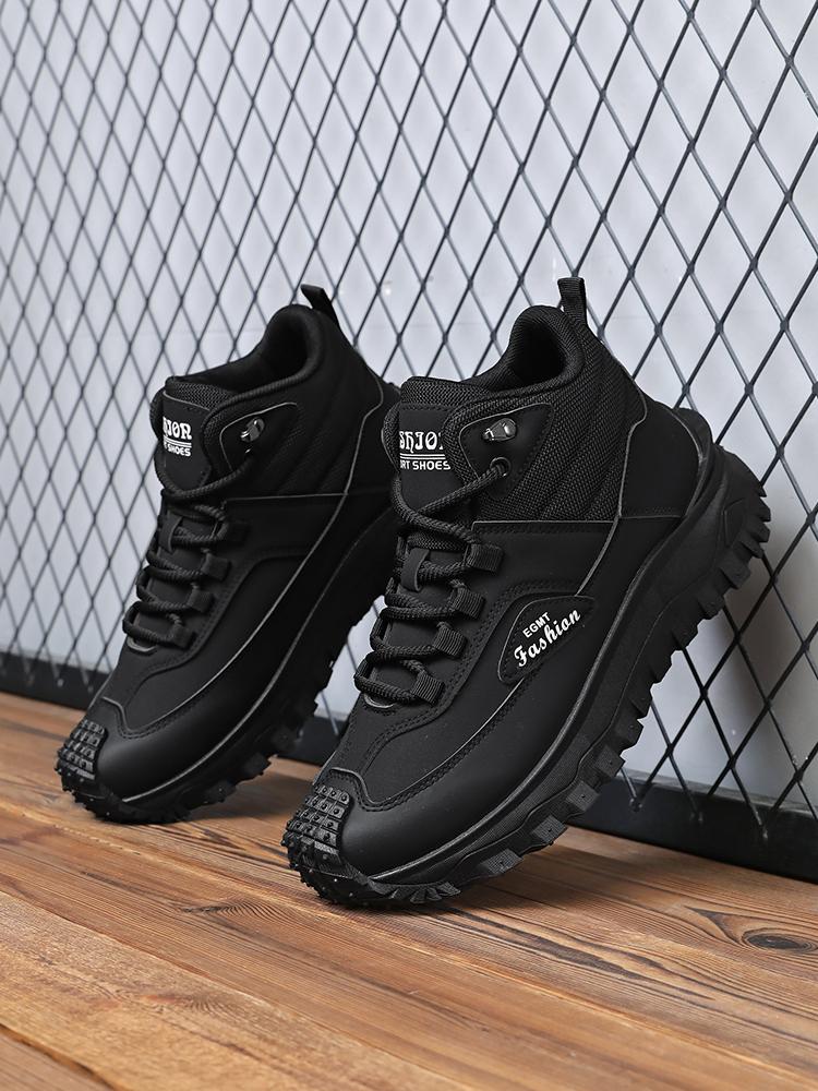 

1 пара вуличних кросівок кежуал, з товстою підошвою для забезпечення хорошого нековзкого та зносостійкого ефекту та підтримки, підходять для 44 чорний