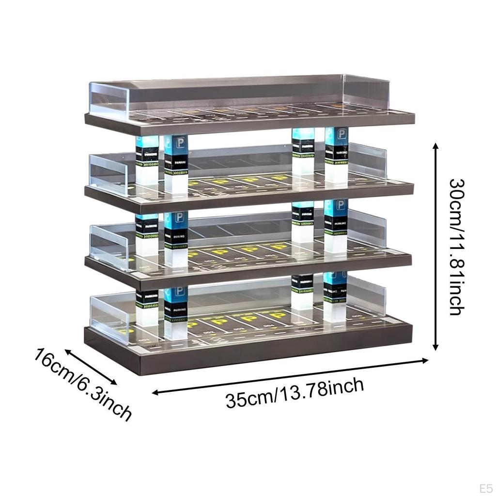 1/64 Car Model Showcase with Light for Alloy Vehicles Protection Stand