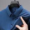 Ice Silk Short Sleeve Polo Shirt Business Men'S Casual Lapel Non-Ironing Thin Half Sleeve T-Shirt Men'S Clothing