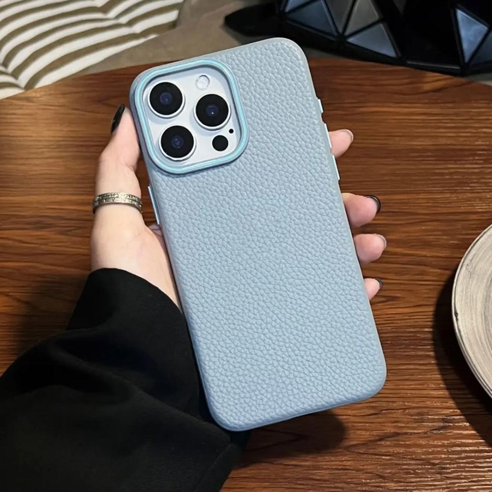 Desert Gold Lychee Pattern matte phone case for For Iphone 16 15 14 13 12 11 Pro Max full shockproof leather soft back bumper cover