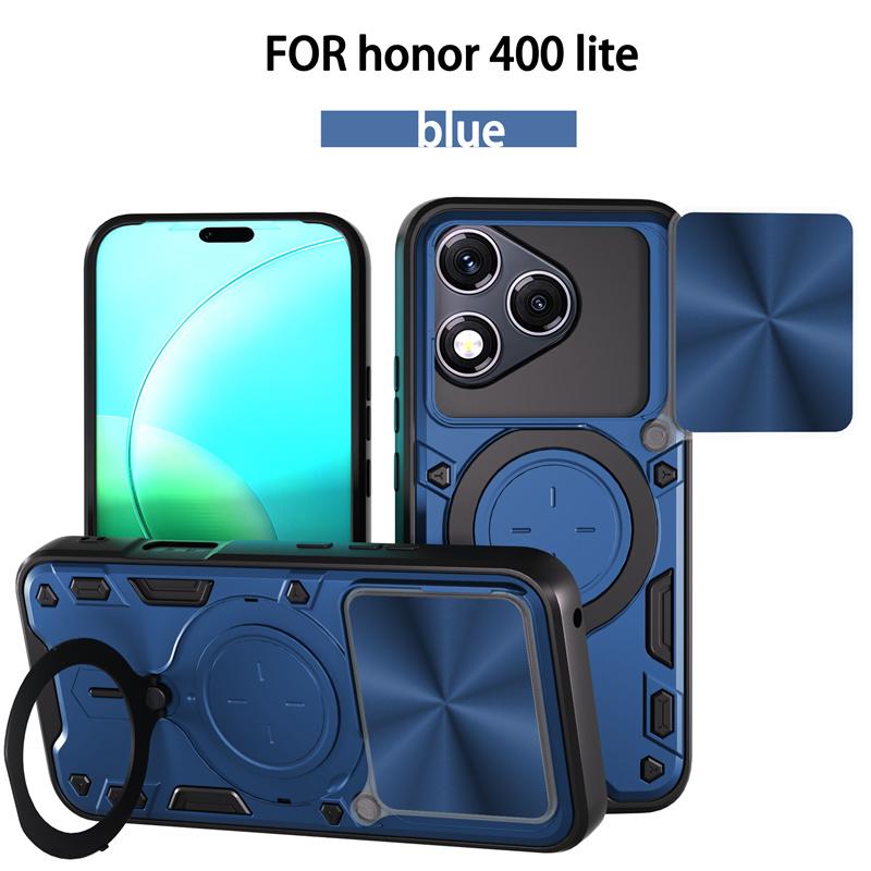 For Honor400Lite 5G Case Slide Lens Camera Shockproof Armor Phone Case For Honor 400 Lite Honer 400Lite Light Ring Holder Cover