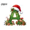 Unique Festive Gift for Family Personalized 26 Alphabet Christmas Ornament with Santa Hat Elf Design, Acrylic Customized Wrapping Tag Hanging