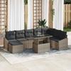 Garden Sofa Set with Cushions and Storage 9 Pcs Gray