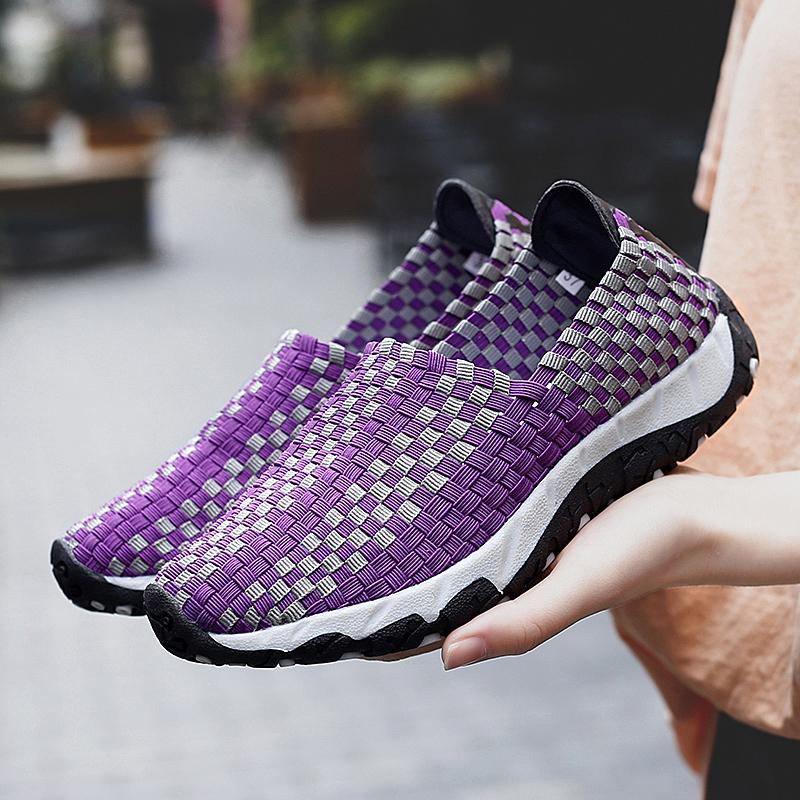 

Летние женские кроссовки, удобные, повседневные, для медсестер, туфли на плоской подошве больших размеров, для пляжной ходьбы, легкие, без застежек, большие размеры EU: 35