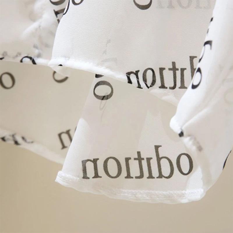 Chiffon Sun Protection Clothing Women's Loose Summer Solid Color Letters Wild Thin Coat Long-sleeved Air-conditioning Cardigan