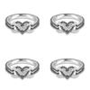 Premium Quality Heart-shaped Ring With Elegant Flower Pattern For Women
