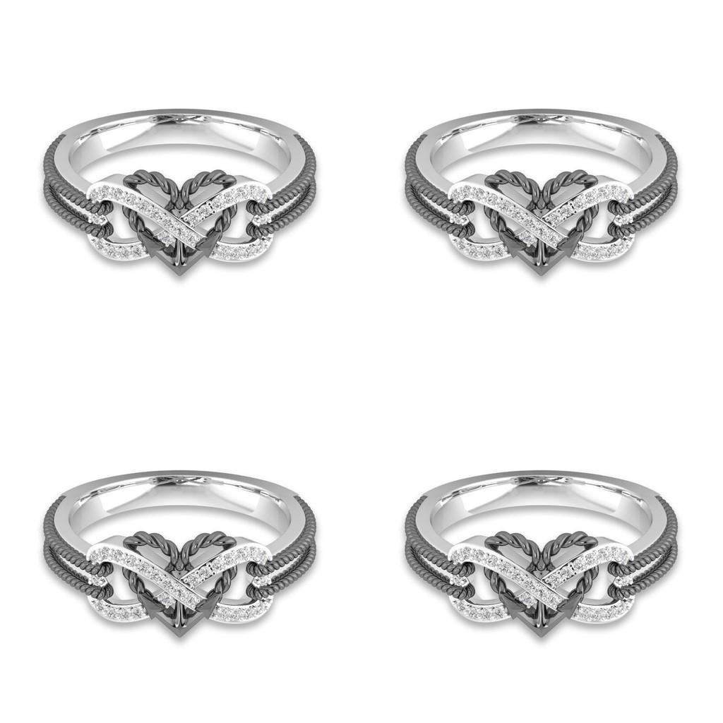 Premium Quality Heart-shaped Ring With Elegant Flower Pattern For Women