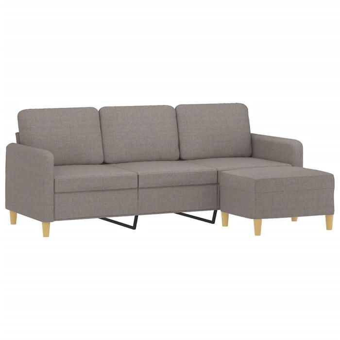VidaXL Canapé à 3 places avec repose-pieds Taupe 180 cm Tissu 3201199