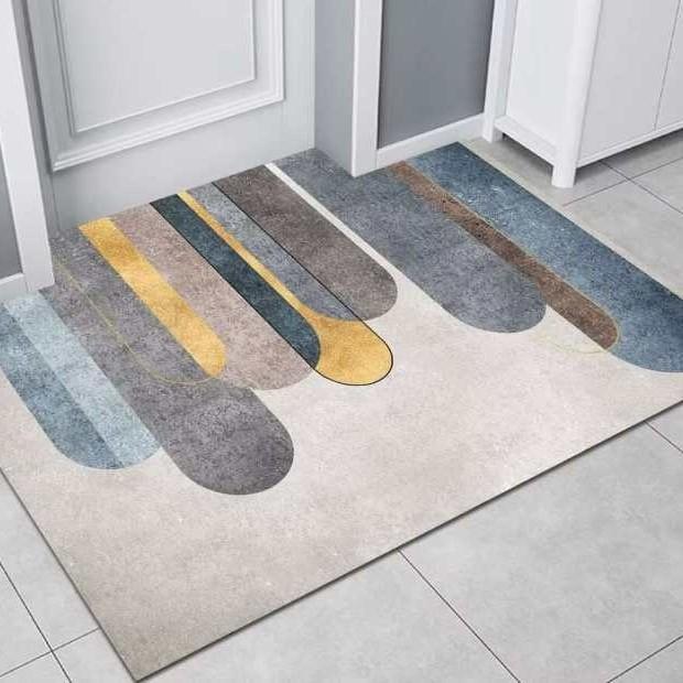 Plant Flower Crystal Velvet Mat Bathroom Absorbent Non-slip Mat Toilet Dirty Mat Entry Door Mat