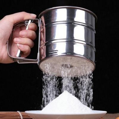 Semi Automatic Flour Sifter Handheld Push-Type Mesh Shaker for Baking Cakes Cookies Powdered Sugar Cocoa Powder Kitchen Tool