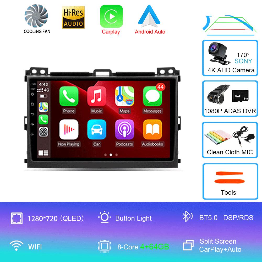 Android 14 Car Radio For Toyota Land Cruiser Prado 120 3 III For Lexus GX470 GX 470 J120 2002 - 2009  Multimedia Video Player