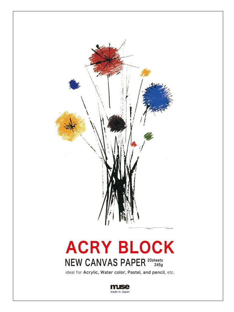 Muse Papier do Farb Akrylowych Blok Akrylowy F8 245g Biały 20 Arkuszy F8 AC-5208