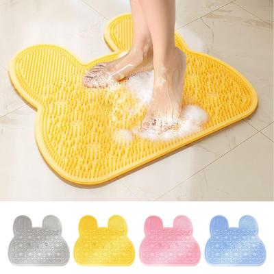 Shower Foot Scrubber Mat Silicone Suction Cup Pad Shower Back Scrubber Foot Cleaner For Massage Cleaning Men Women Elderly Kids