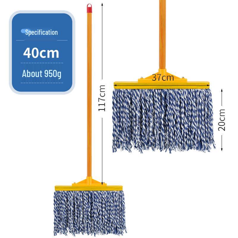 Vintage-style Cotton Mop with Plastic-coated Handle - Ideal for Schools, Properties, and Large Floor Areas.