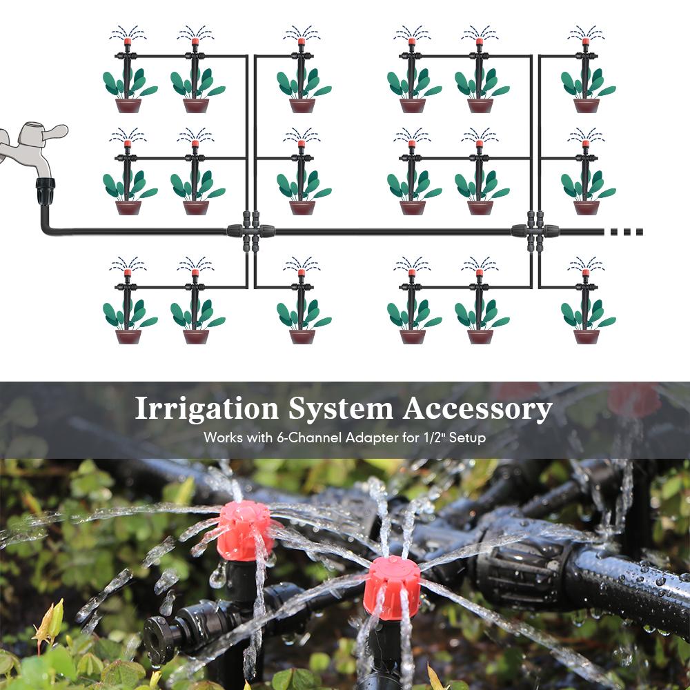 1/4″ 8-hole Sprinkler with Stake 360° Adjustable Dripper Quick Connect Garden Irrigation Pot Plants Agriculture Watering Fitting