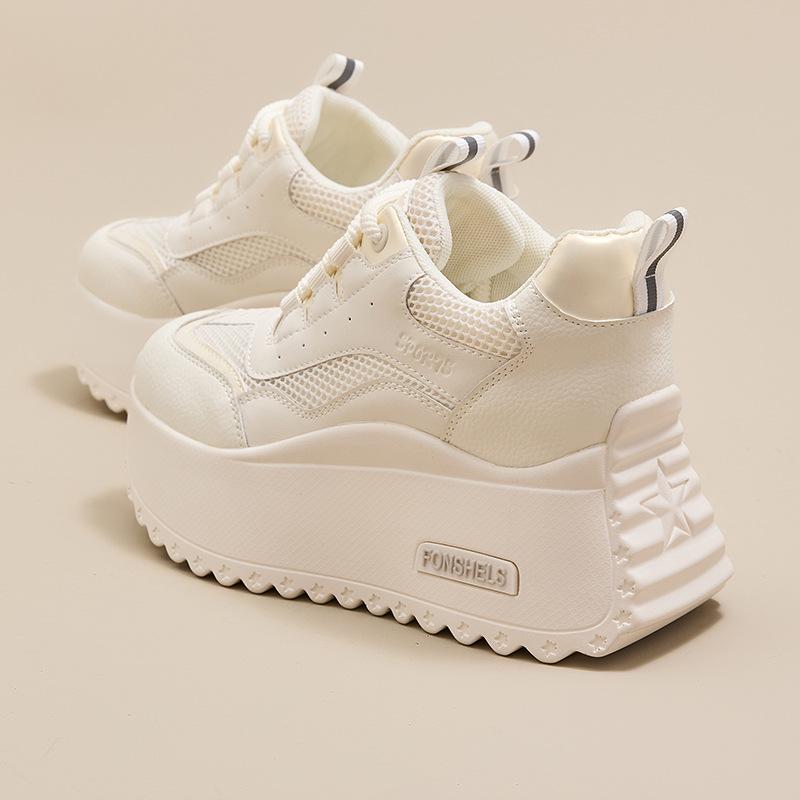 Spring/Summer 8cm Women's Platform Trainer – Versatile Sport Casual Dad Shoes