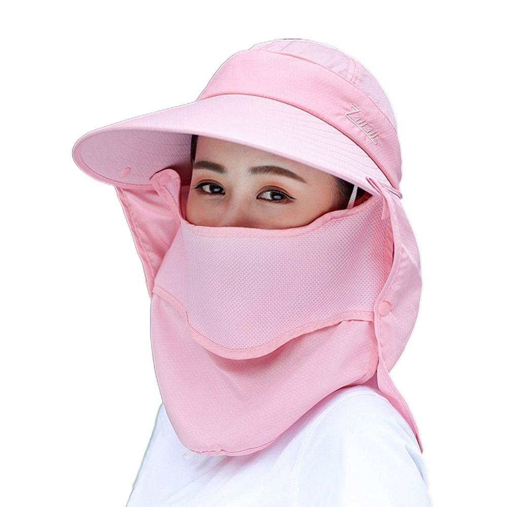 Women Breathable Detachable UV Protection Beach Cap Shade Hat Sunshade Sun Hat Fisherman Cap
