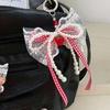 Sweet Lace Pearl Bow Keychain Pendant Car Keychain For Women Girls  Exquisite Backpack Decoration Accessories Gifts