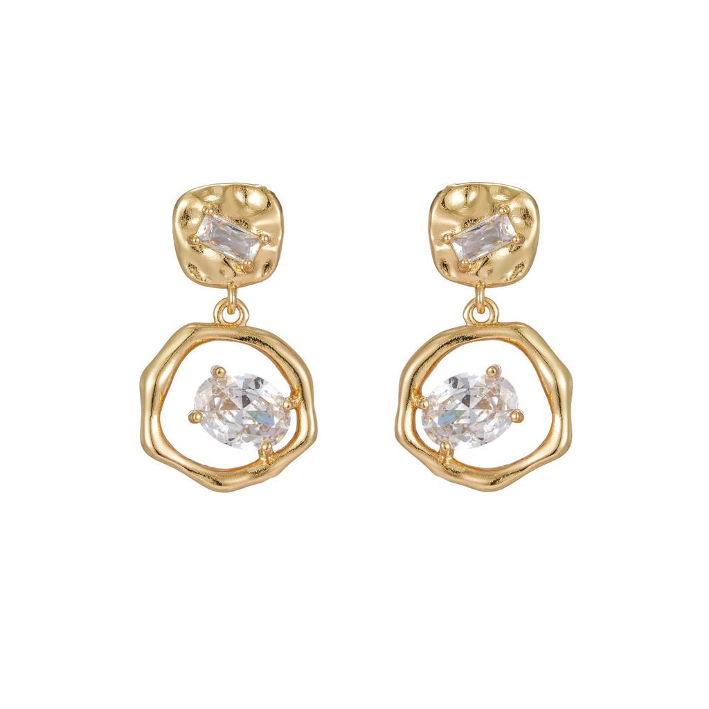 Elegant Irregular Hoop Earrings - 2023 Autumn/Winter French Design for Women