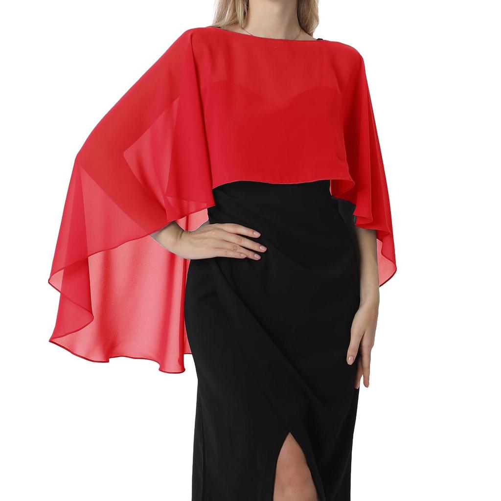 Elegant Women's Chiffon Shawl Dress - Summer Wedding Party Cover-up & Silk Pashmina Scarf