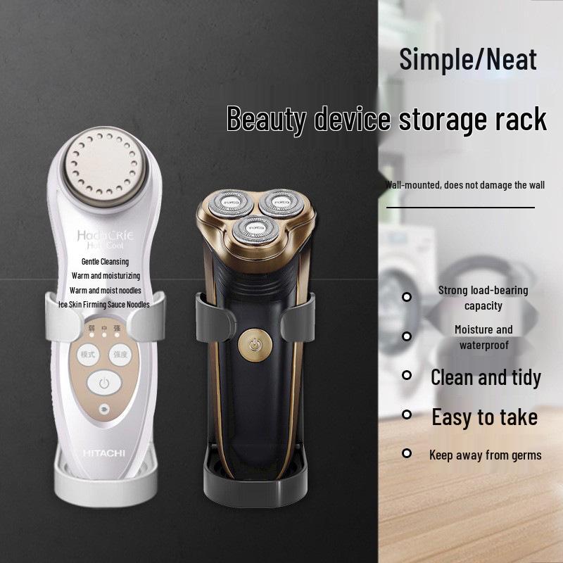 

No-Drill Bathroom Razor & Toothbrush Holder Wall-Mounted Storage Rack Black [Upgraded High Load-bearing]
