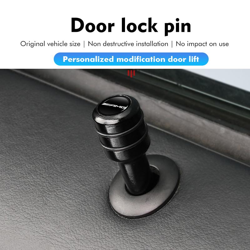 Universal Car Door Lock Knob Pull Pins Aluminum Alloy Security For Mercedes Benz AMG A B C E S G Class W201 W210 W108 W205 W203