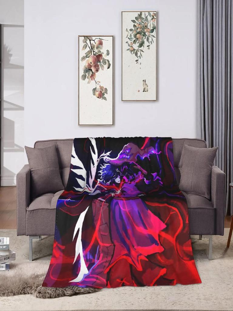 TwoTone Soft Graphic Plush Throw Blankets for Kids  Adults Warm Flannel Bedspread Cozy Bed Cover for IndoorOutdoor Use