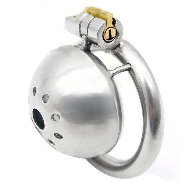 Stainless Steel Small Male Device Short Cage with Stealth Ring Adult Toys