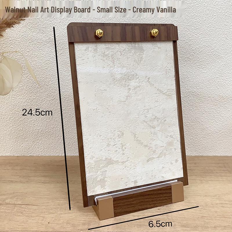 Walnut Wood Manicure Display Stand with Solid Base