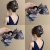 Korean Style College Fashion Plaid Butterfly Knot Hair Clip Stylish Simple Gold Label Shark Hair Clip Back of Head Bun Hair Clip